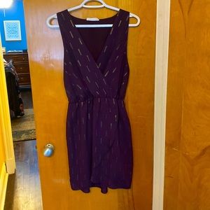 Moon Meadow, purple and gold mini dress